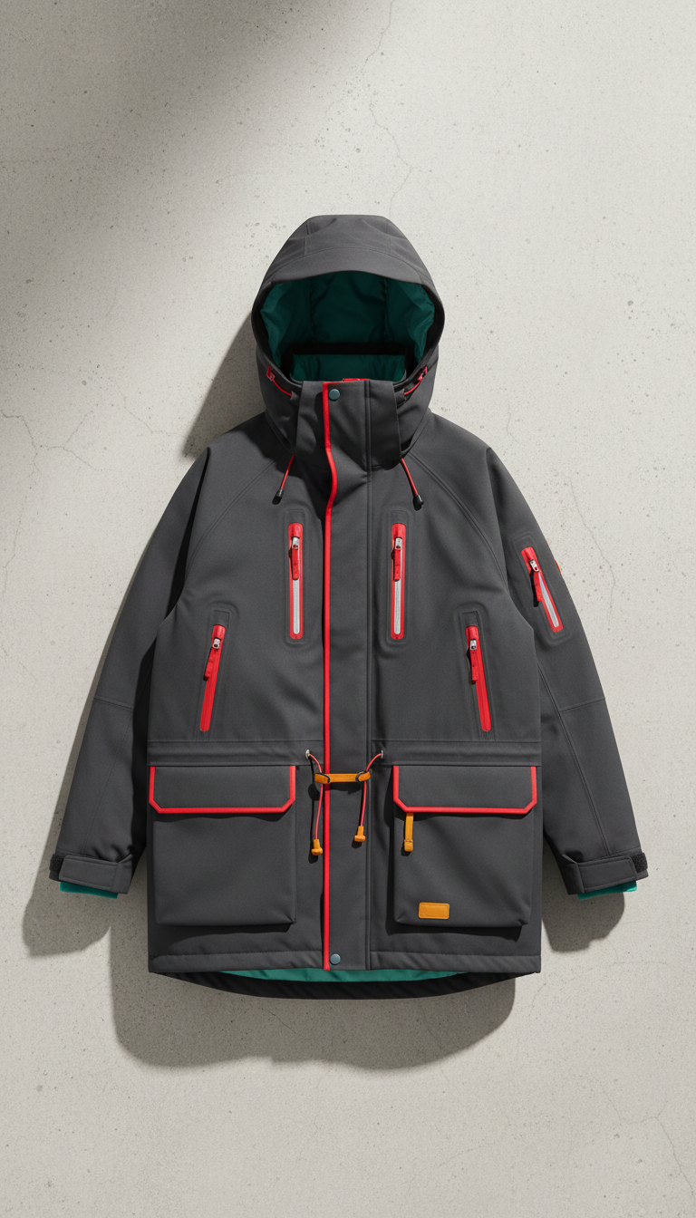 Oversized Technical Parka with Storm Flap